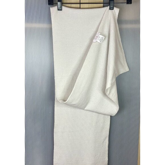 Other - Mens Women’s Italy Cashmere Winter Knitted Scarf Solid White Ivory Designer Lux